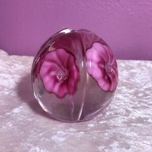 Fratelli Toso Italian Glass Trumpet Flower Paperweight Office Murano Ventian EUC